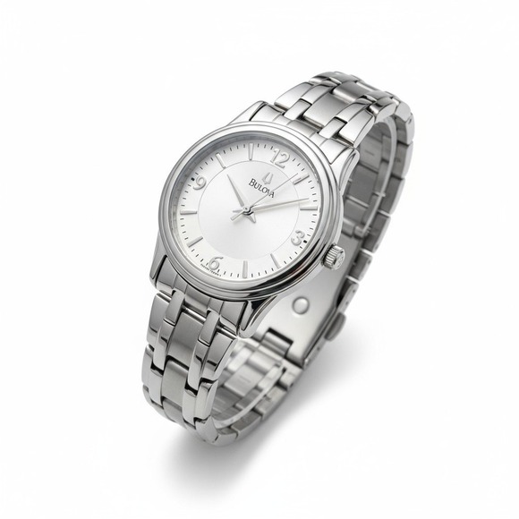 Bulova Women's Silver Tone Stainless Steel Analog Dial Watch 96L005 New In Box - Picture 1 of 10